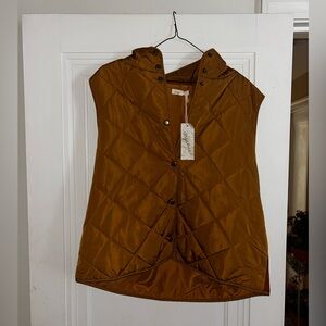 Quilted Brown Sleeveless Vest